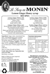 Monin Lemon, Ginger & Honey Syrup 700ml
