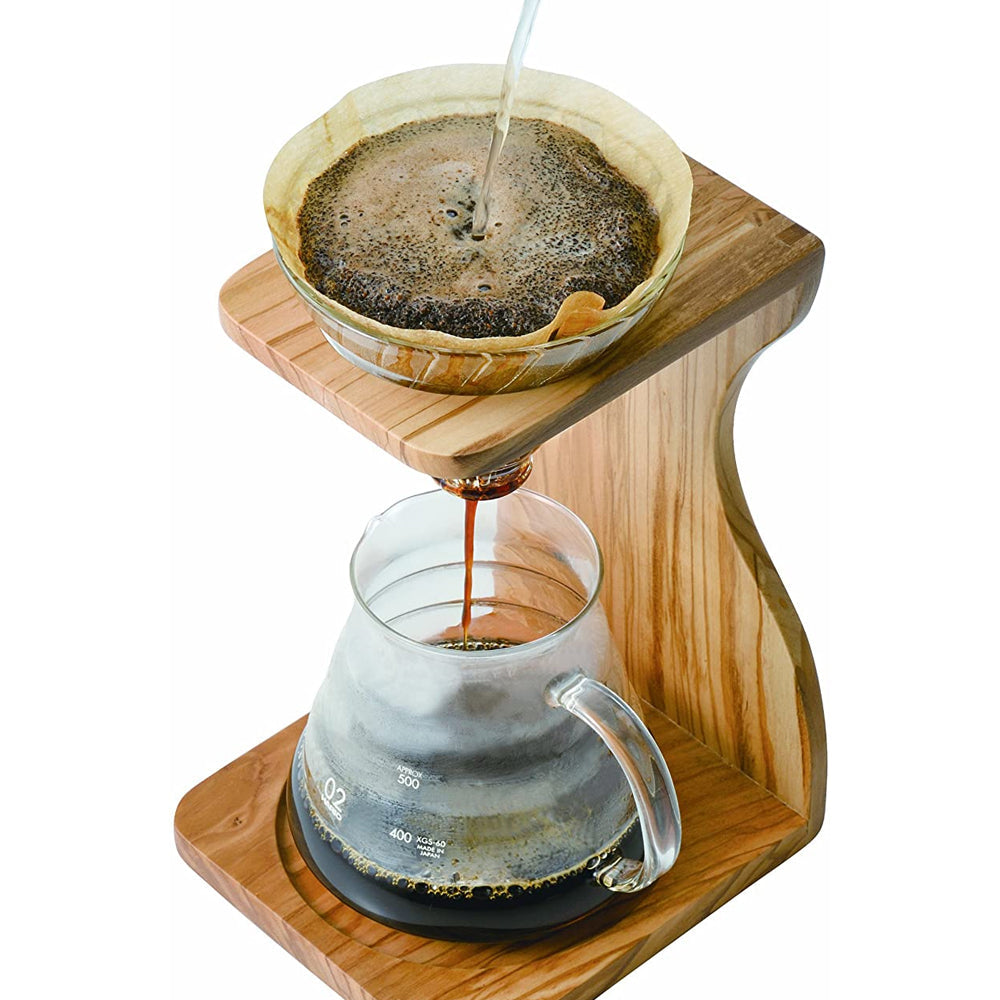Hario V60 Pour Over Stand Set - Olive Wood